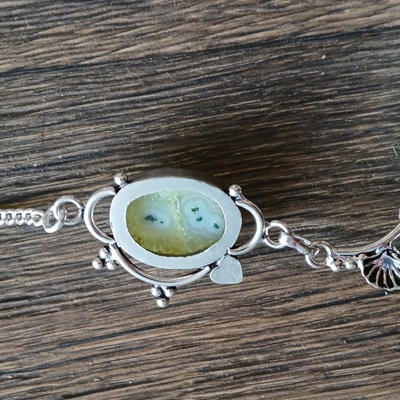New Solar Quartz Agate Silver Necklace. - Picture 11 of 12